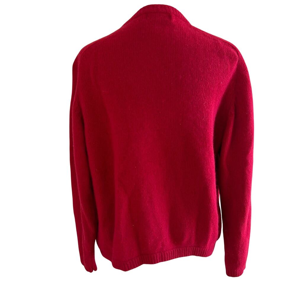 Lord & Taylor Cardigan Womens M Red Wool Gold Button Preppy Sweater Vintage - Picture 4 of 11